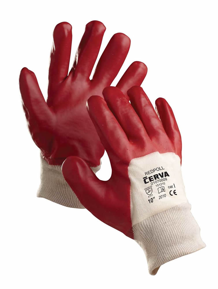 Červa Redpoll pracovní rukavice polomáčené v PVC - 10