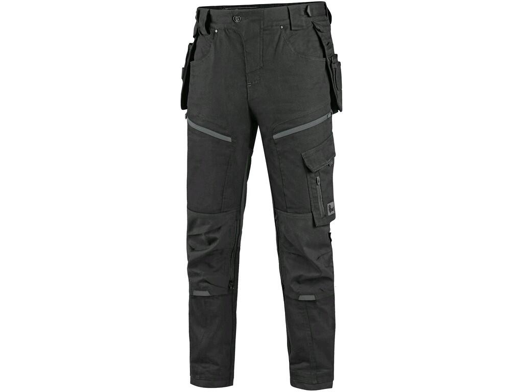 CXS Pánské pracovní kalhoty LEONIS černé s šedými doplňky vel.54