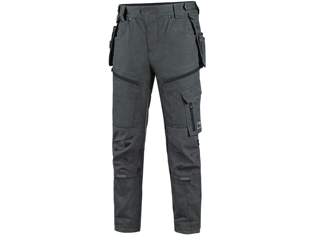 CXS Pánské pracovní kalhoty LEONIS šedé s černými doplňky vel.54
