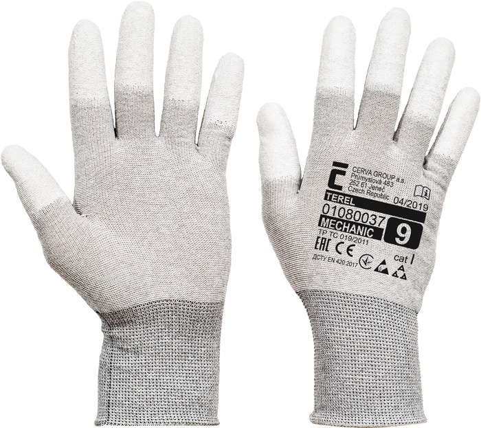 Červa TEREL rukavice nylonové AS PU prsty - 8