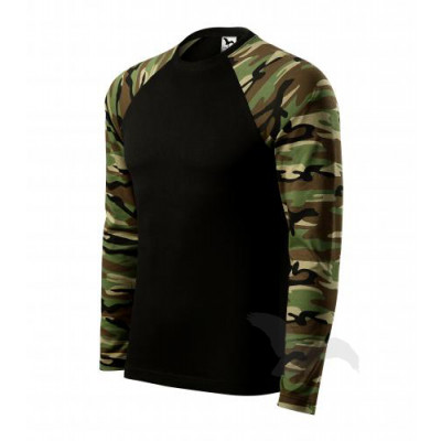 166 Camouflage LS Triko unisex 