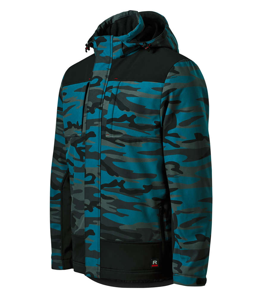 Malfini W56 Zimní softshellová bunda pánská VERTEX CAMO camouflage petrol vel.XL